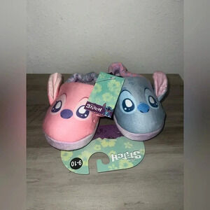 Disney Lilo & Stitch Girls Slide On Slippers, Stitch and Angel, Size 9-10, NWT